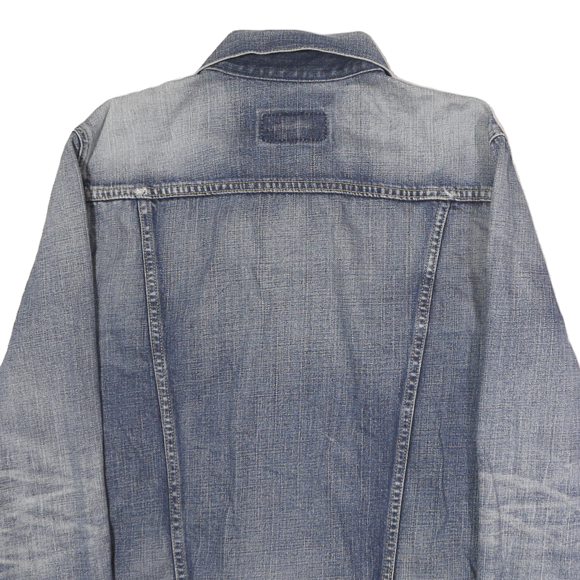 LEVI'S Mens Blue Denim Button Jacket L Cotton Plain Classic Fit Stylish