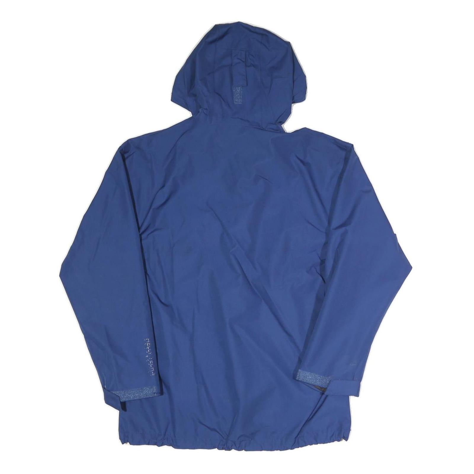 HELLY HANSEN Womens Blue Outdoor Jacket L Polyester Blend Zip Hooded Plain
