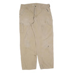 CARHARTT Mens Beige Regular Fit Straight Leg Trousers W36 L32 Cotton Blend