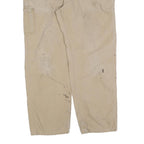 CARHARTT Mens Beige Regular Fit Straight Leg Trousers W36 L32 Cotton Blend