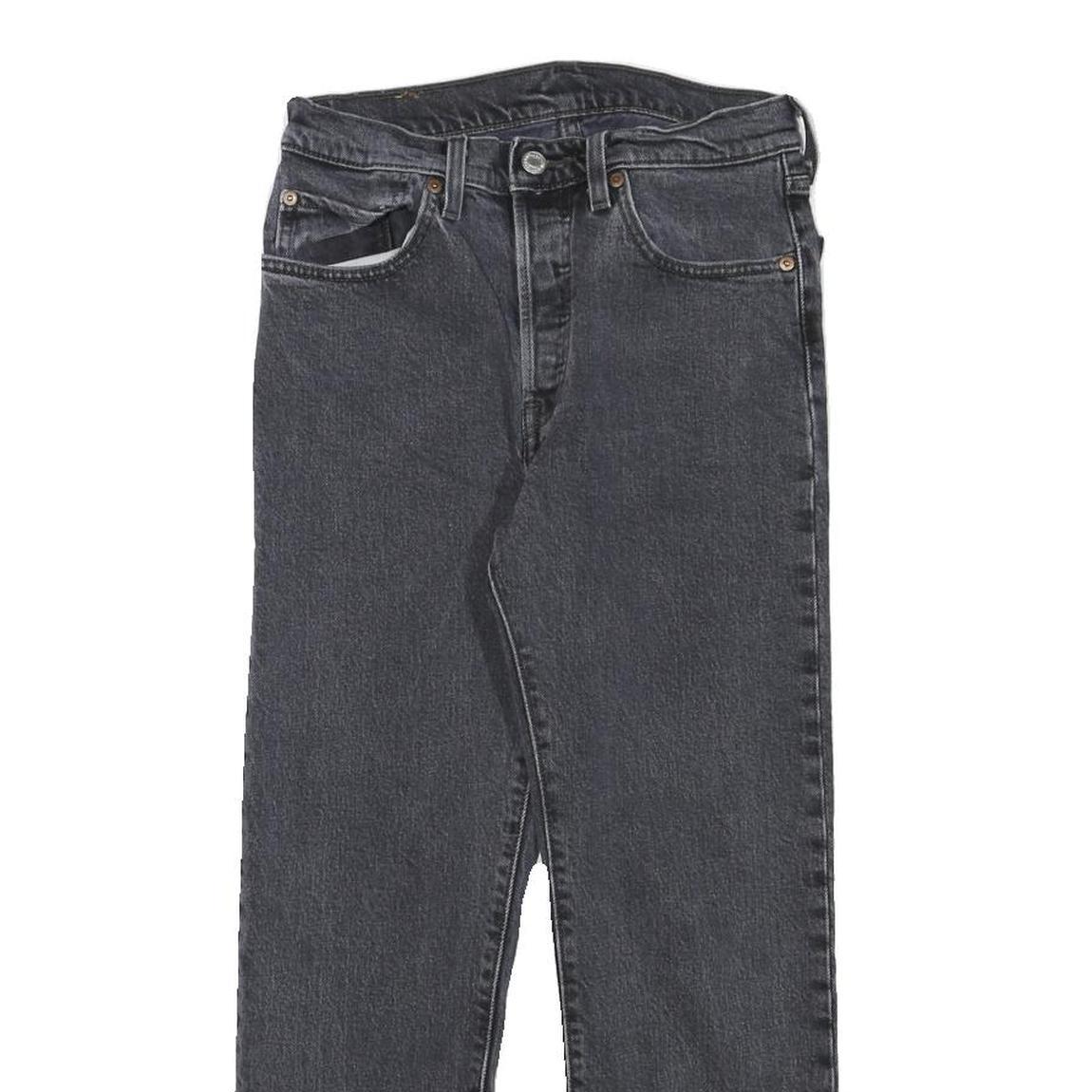 LEVI'S 501 Mens Jeans Black Regular Straight Denim Raw W26 L24 Button Closure