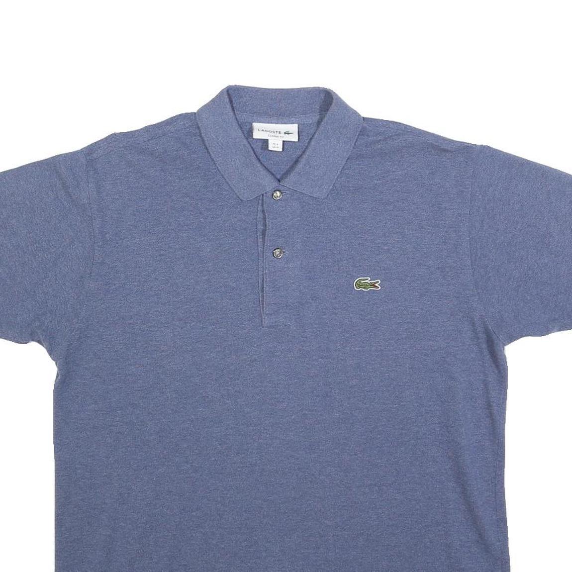 LACOSTE Mens Blue Polo Shirt M Cotton Blend Short Sleeve Classic Fit Casual
