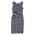 PHASE EIGHT Womens Pencil Dress Blue Spotted Sleeveless Knee Length M