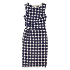 PHASE EIGHT Womens Pencil Dress Blue Spotted Sleeveless Knee Length M