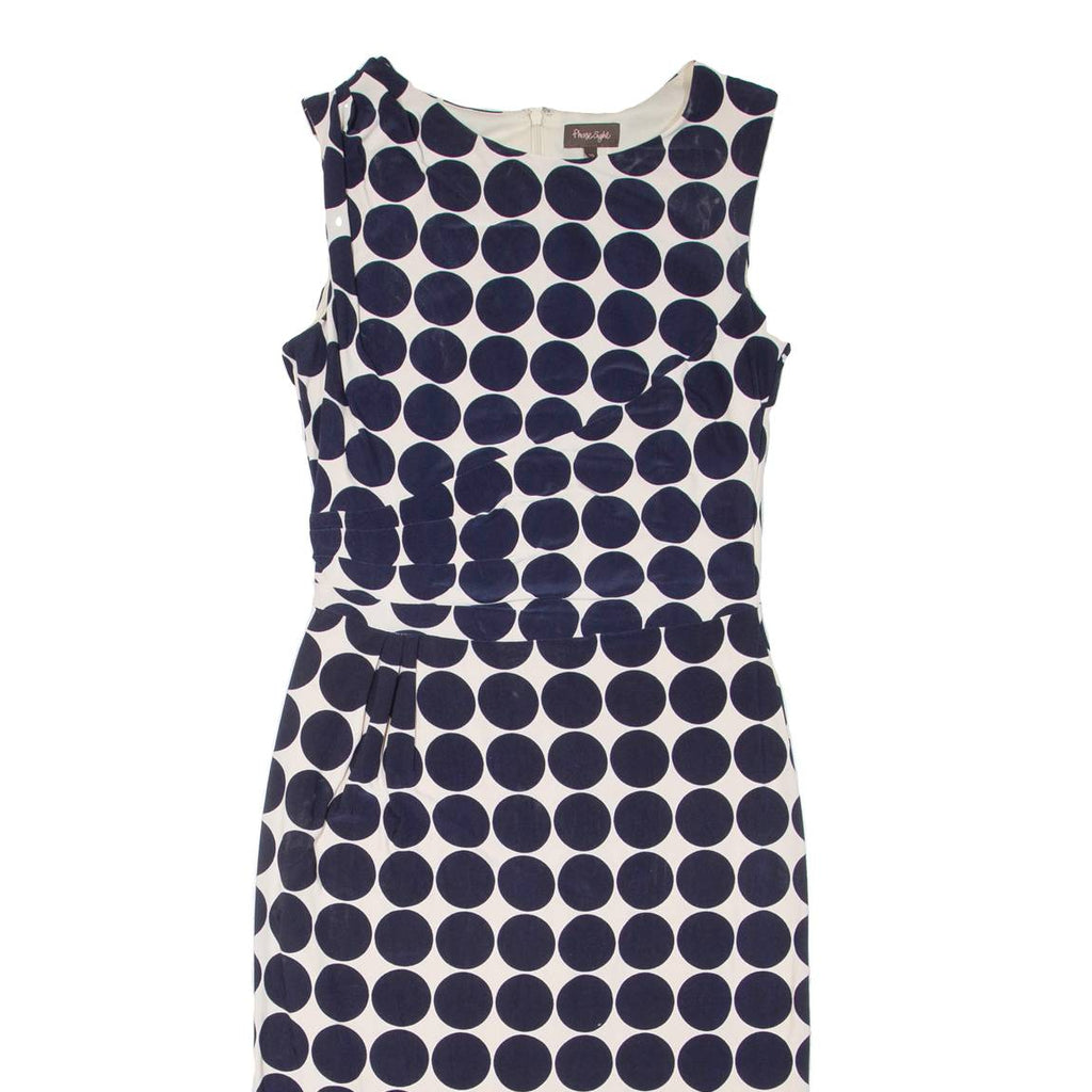 PHASE EIGHT Womens Pencil Dress Blue Spotted Sleeveless Knee Length M