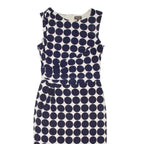 PHASE EIGHT Womens Pencil Dress Blue Spotted Sleeveless Knee Length M