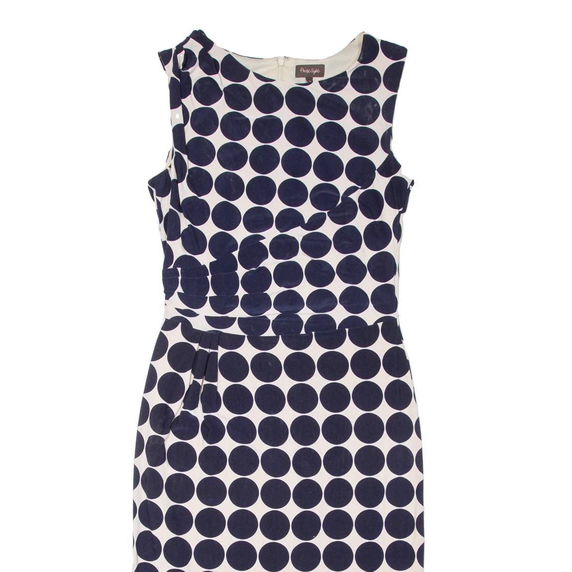 PHASE EIGHT Womens Pencil Dress Blue Spotted Sleeveless Knee Length M