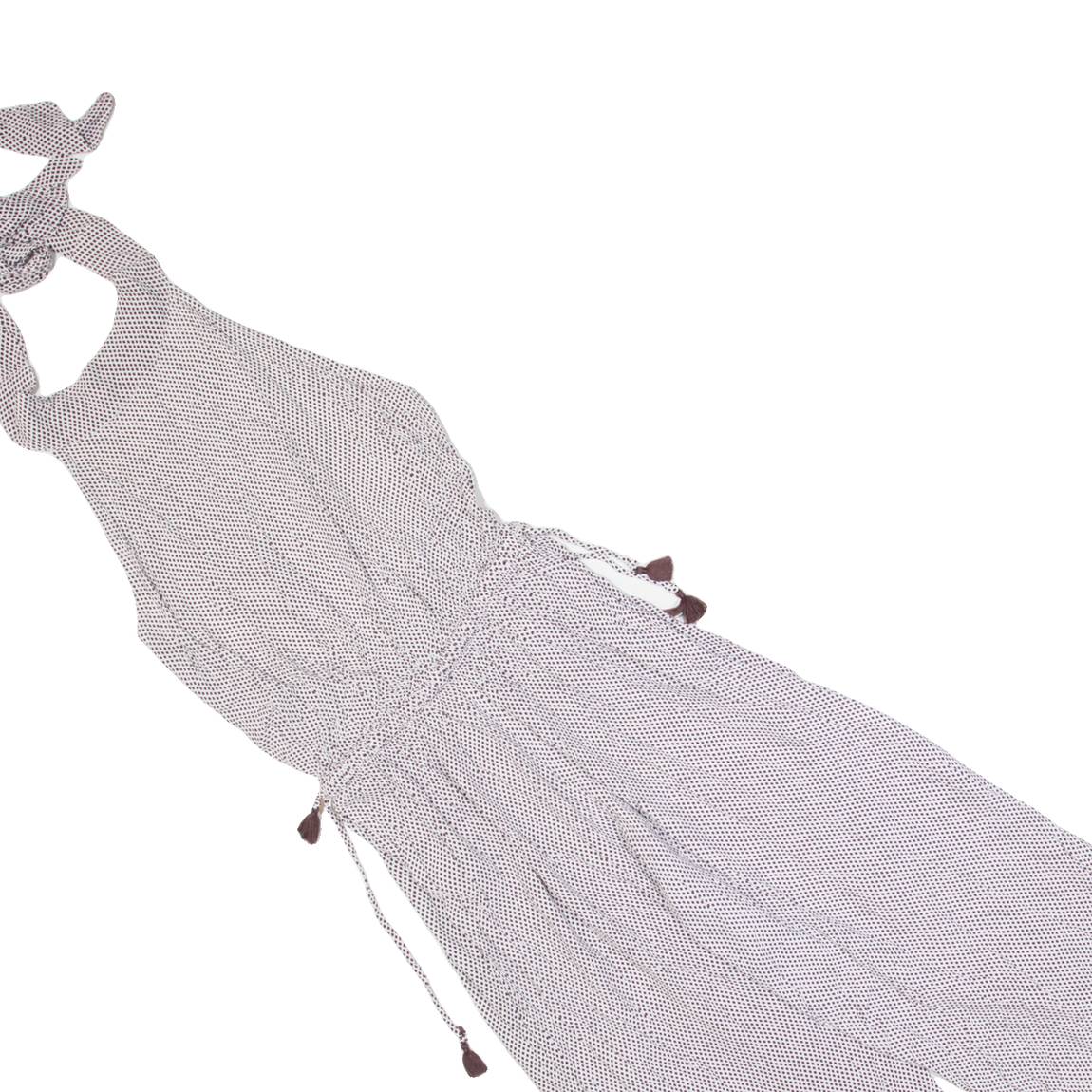 FAITHFULL THE BRAND Halter Neck Backless Womens Jumpsuit White Diamond M