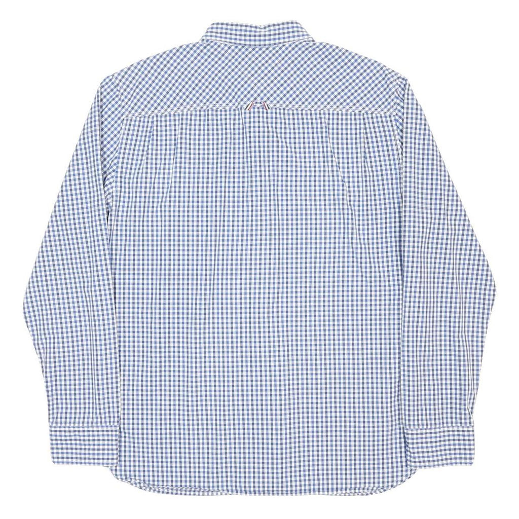 HILFIGER DENIM Mens Blue & White Check Shirt L Casual Cotton Stylish