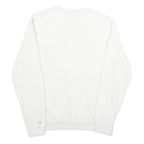 CHAMPION Mens White Crew Neck M Cotton Blend Sweatshirt Pullover Logo