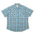 WRANGLER Mens Blue & White Check Shirt XL Casual Button Up Short Sleeve