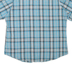 WRANGLER Mens Blue & White Check Shirt XL Casual Button Up Short Sleeve