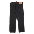 LEVI'S 501 Mens Jeans Black Regular Straight Denim Medium W33 L28 Classic Button