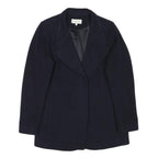 REISS Womens Navy Wool Blend Button Jacket UK 12 Classic Tailored Outerwear