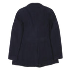 REISS Womens Navy Wool Blend Button Jacket UK 12 Classic Tailored Outerwear