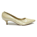 PETER KAISER Womens Leather Kitten Heel Pumps Cream UK 4.5 Elegant Vintage