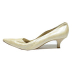 PETER KAISER Womens Leather Kitten Heel Pumps Cream UK 4.5 Elegant Vintage