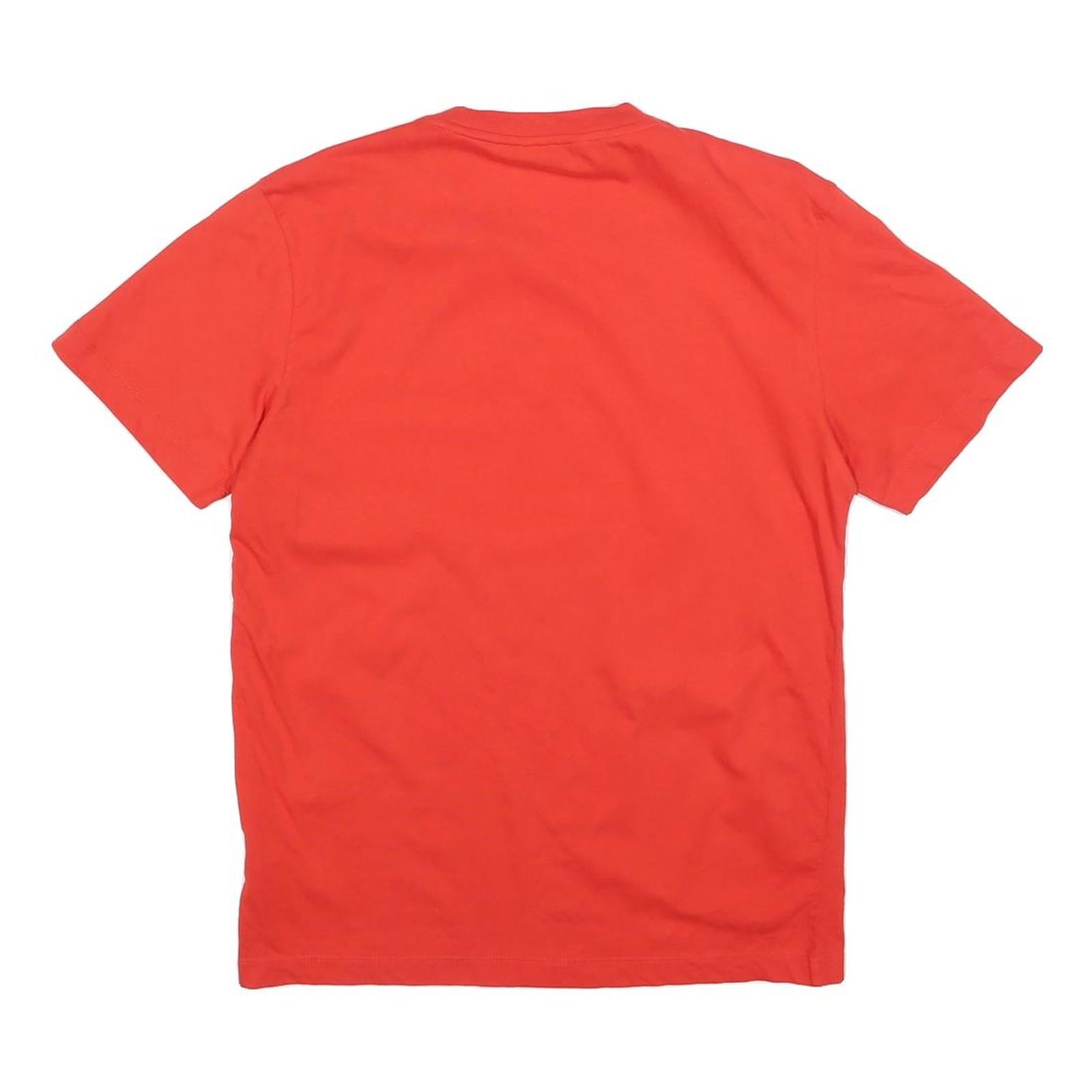 CALVIN KLEIN Mens Red S T-Shirt Short Sleeve Crew Neck Minimal Logo