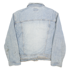 GUESS Mens Blue Cotton Denim Jacket L Button Closure Classic Fit Casual Wear
