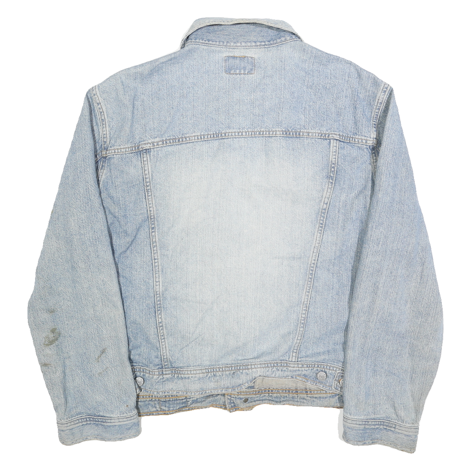 GUESS Mens Blue Cotton Denim Jacket L Button Closure Classic Fit Casual Wear