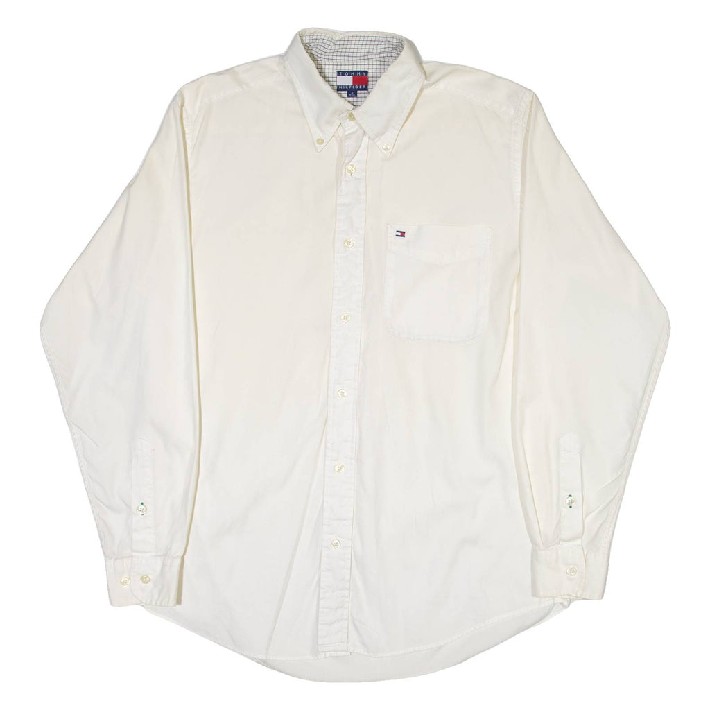 TOMMY BAHAMA Mens Plain Shirt Cream Long Sleeve S