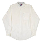 TOMMY BAHAMA Mens Plain Shirt Cream Long Sleeve S