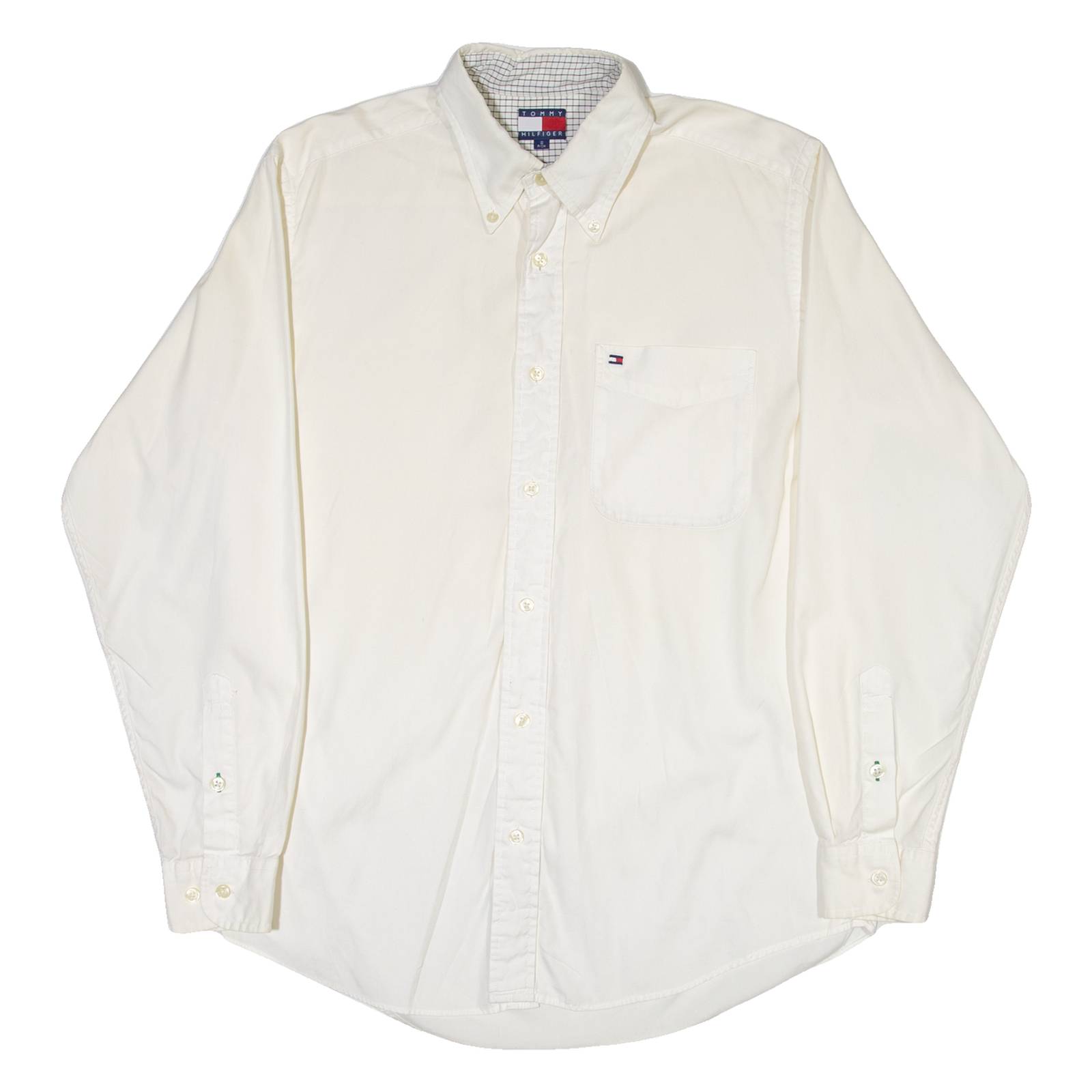 TOMMY BAHAMA Mens Plain Shirt Cream Long Sleeve S