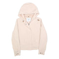 ONLY Womens Cream Hooded Cotton Blend Jacket S Zip Casual Lightweight