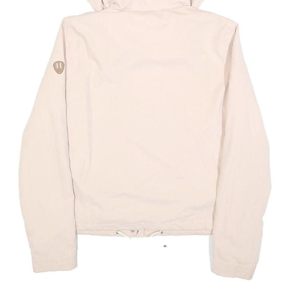 ONLY Womens Cream Hooded Cotton Blend Jacket S Zip Casual Lightweight