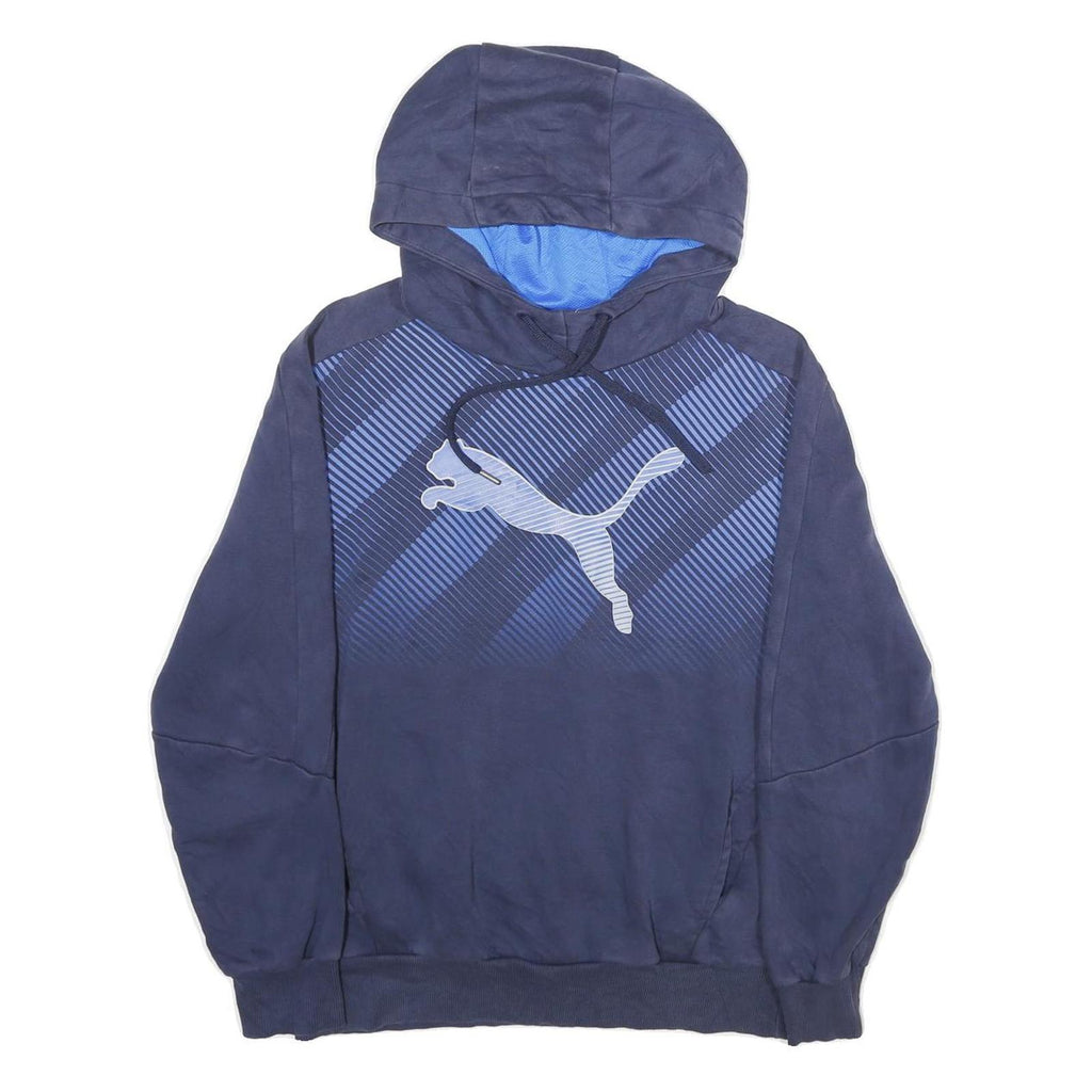 PUMA Mens Blue Pullover Hoodie S Cotton Sportswear Casual Gym