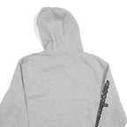CHAMPION Mens Grey Hoodie M Cotton Blend Pullover Graphic Print Drawstring