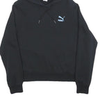 PUMA Womens Black Hoodie M Cotton Blend Pullover Logo Print
