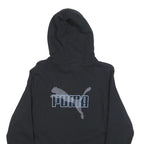 PUMA Womens Black Hoodie M Cotton Blend Pullover Logo Print