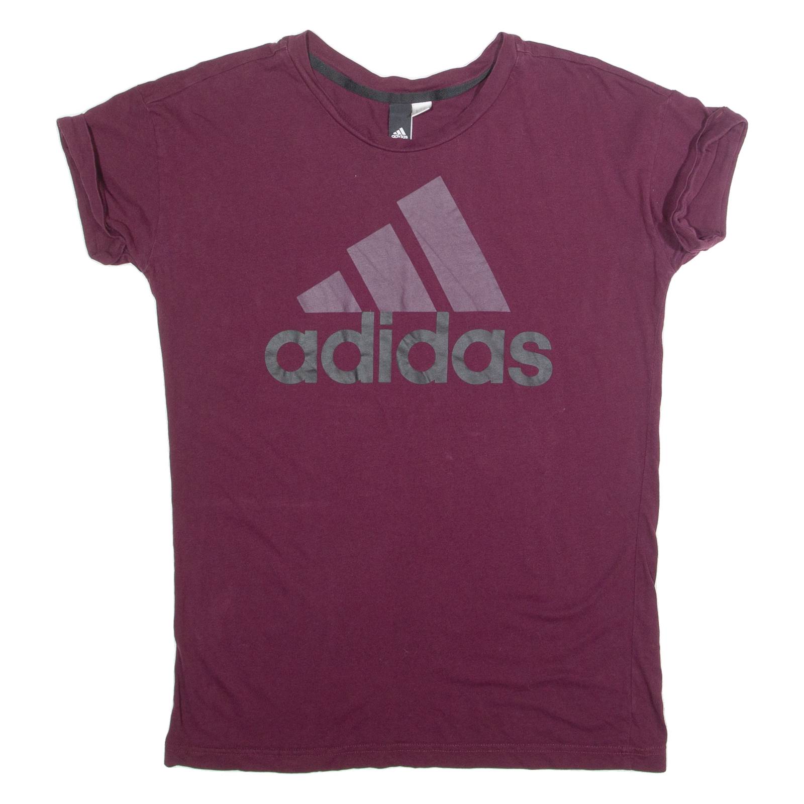 ADIDAS Womens T-Shirt Maroon S