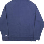 CHAMPION Mens Navy Full Zip Hoodie L Cotton Blend Casual Sweatshirt