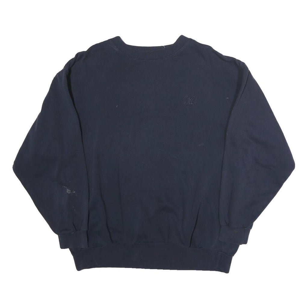 HAPPY LIFE Mens Navy Sweatshirt Crew Neck M Cotton Pullover Casual Unisex