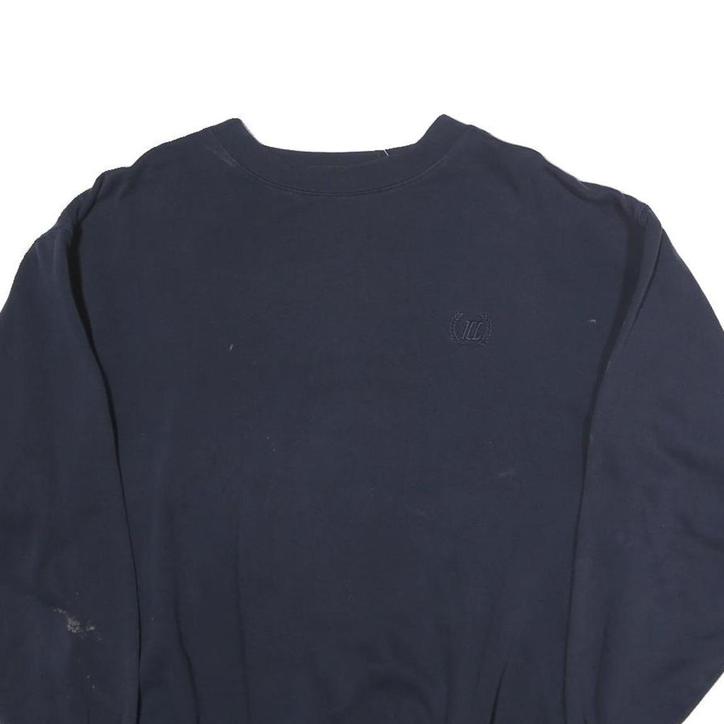 HAPPY LIFE Mens Navy Sweatshirt Crew Neck M Cotton Pullover Casual Unisex