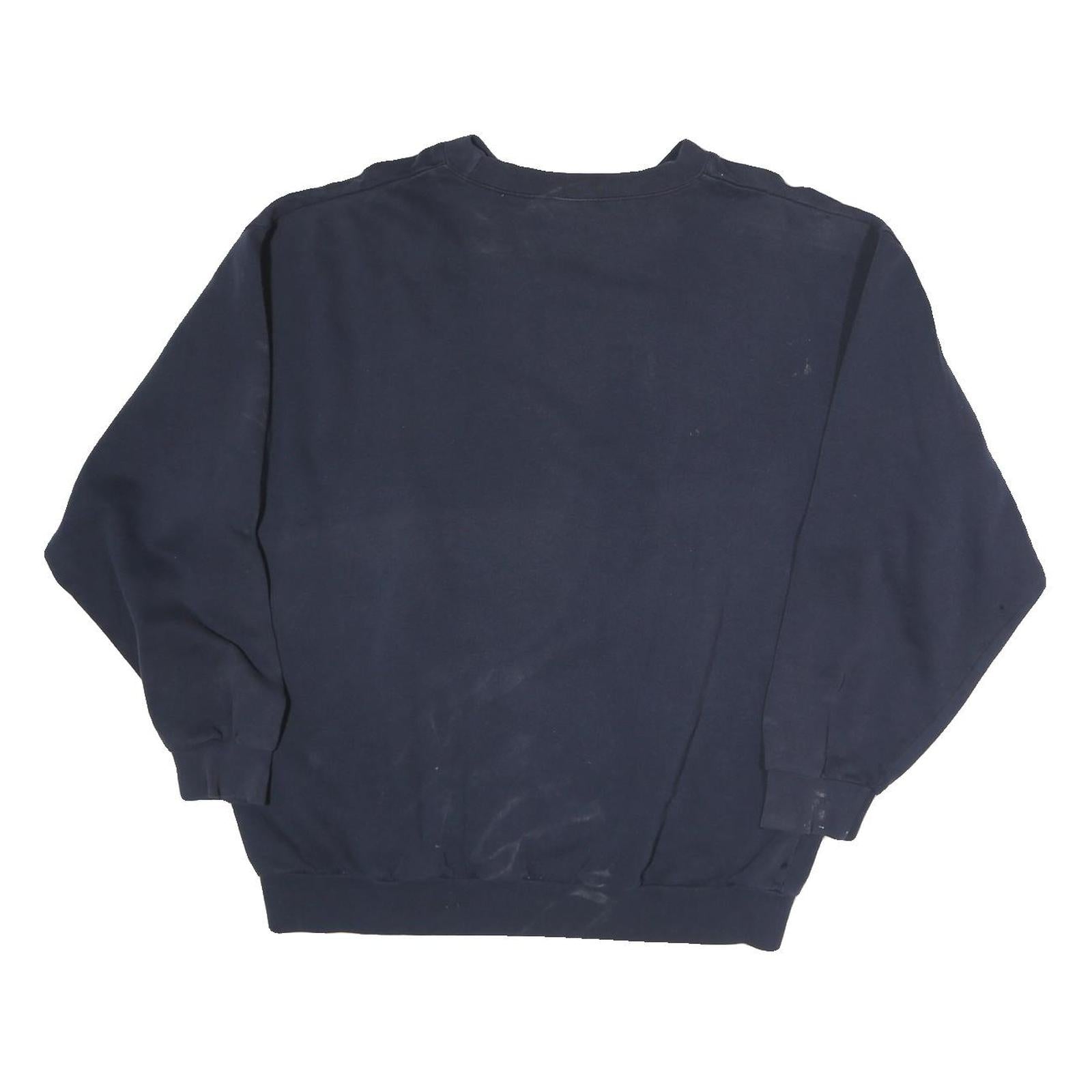 HAPPY LIFE Mens Navy Sweatshirt Crew Neck M Cotton Pullover Casual Unisex