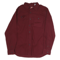 WRANGLER Mens Maroon Plain Cotton Shirt M Casual Button Pocket
