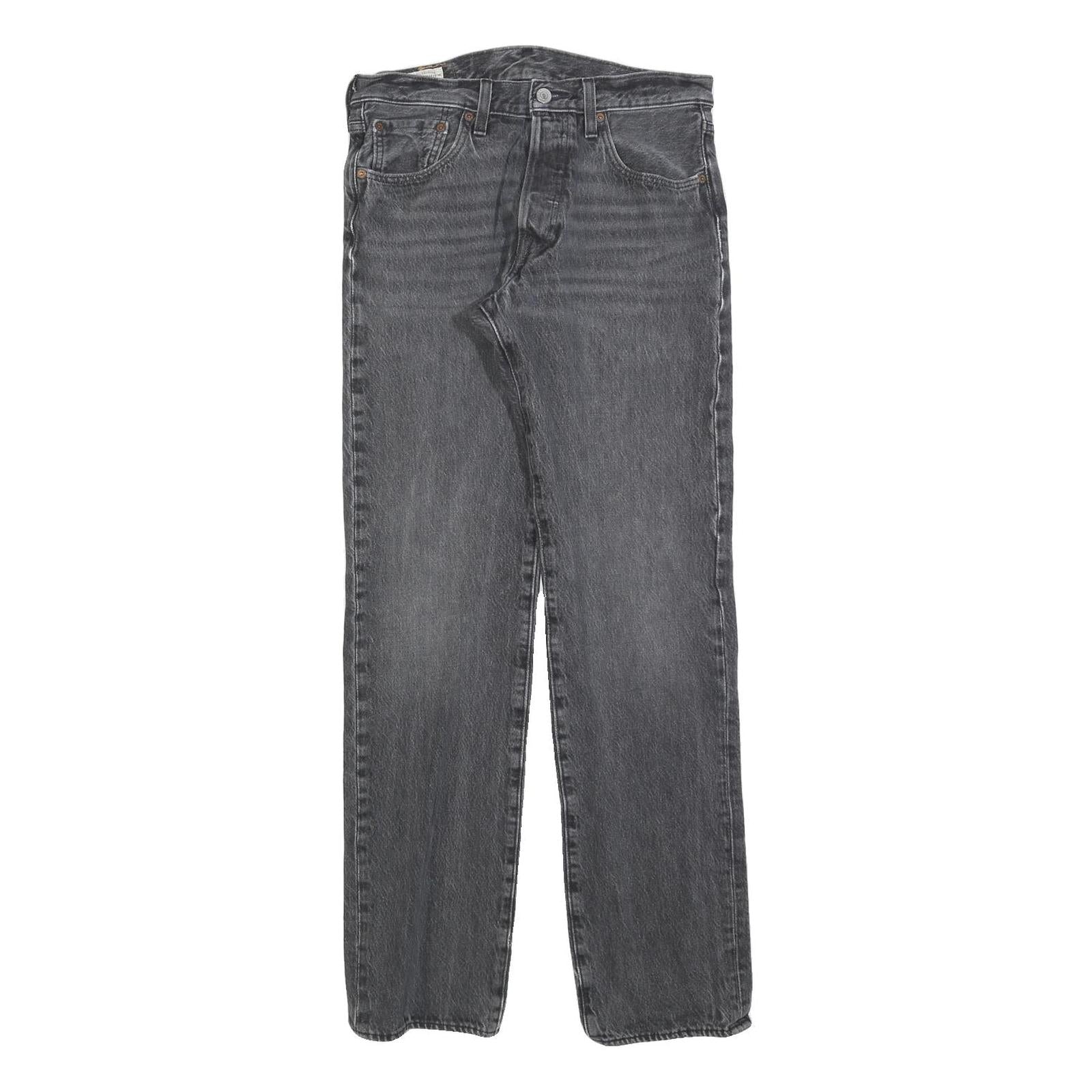 LEVI'S 501 Big E Mens Jeans Black Regular Straight Denim Medium W30 L34 Classic
