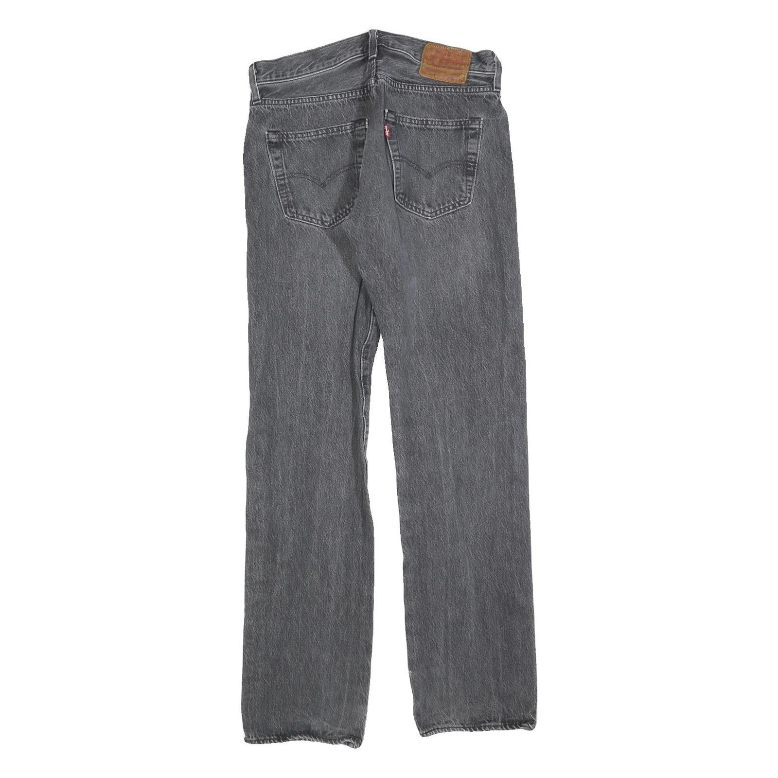 LEVI'S 501 Big E Mens Jeans Black Regular Straight Denim Medium W30 L34 Classic