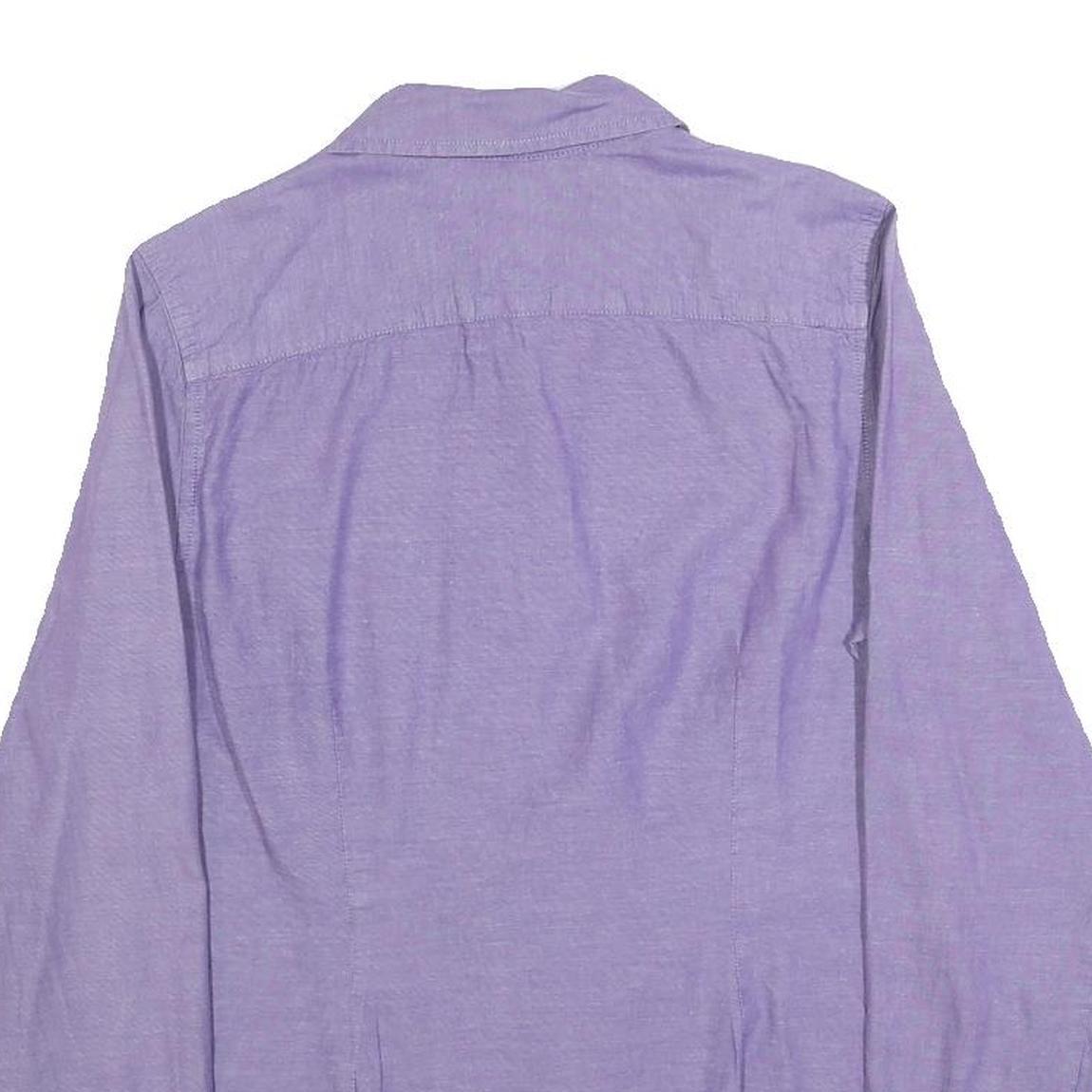 TOMMY HILFIGER Womens Purple Cotton Blend Shirt M Long Sleeve Button Front