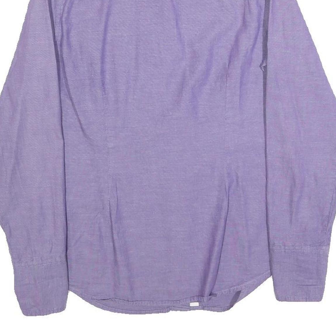 TOMMY HILFIGER Womens Purple Cotton Blend Shirt M Long Sleeve Button Front