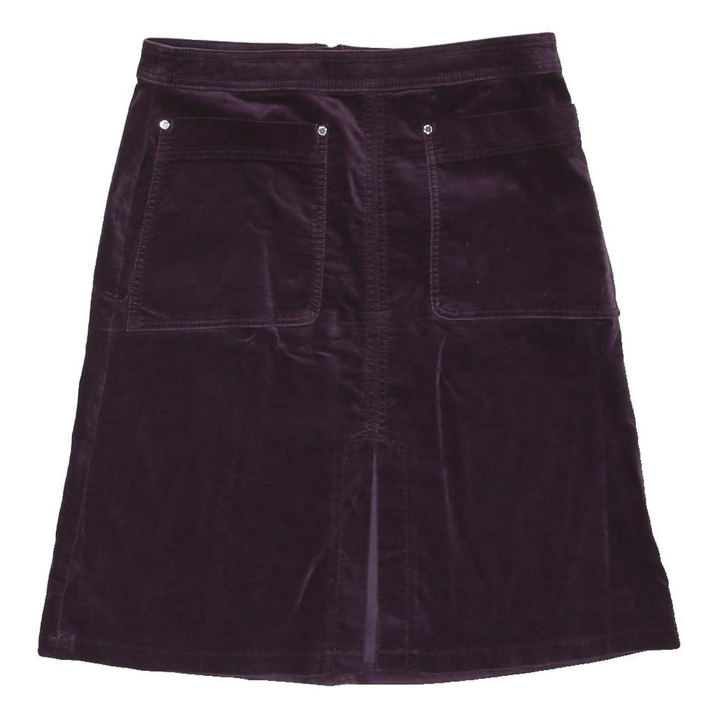 PER UNA Womens Purple Mini Velvet Skirt UK 14 Pocket Detail Zip Closure