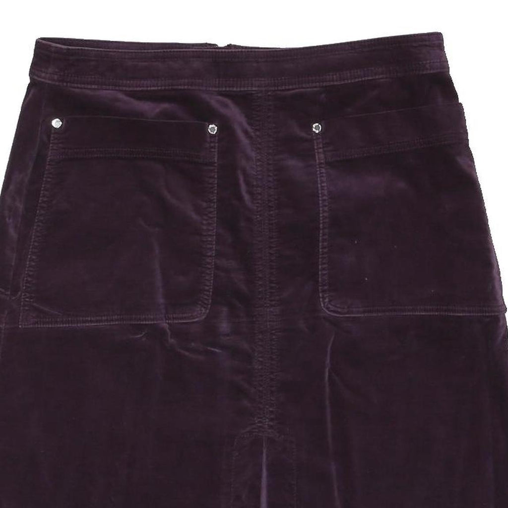 PER UNA Womens Purple Mini Velvet Skirt UK 14 Pocket Detail Zip Closure