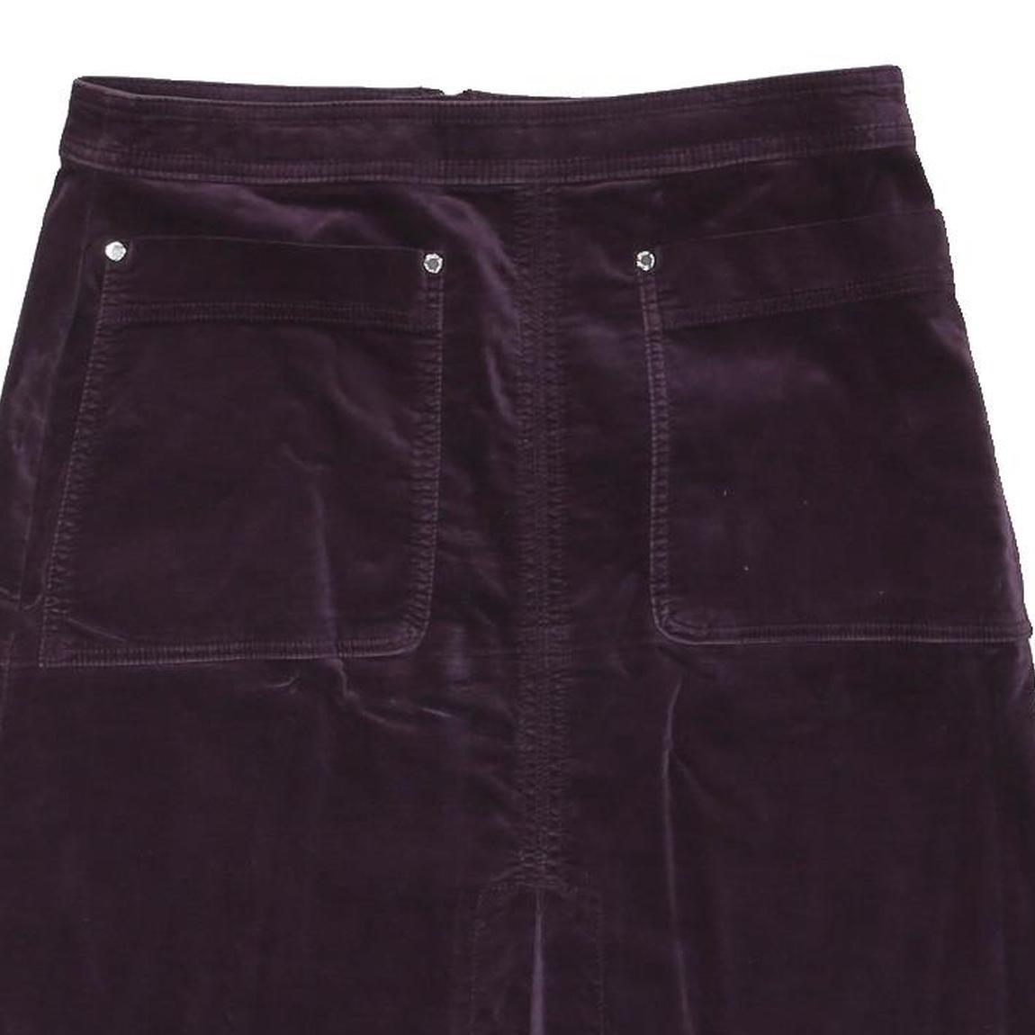 PER UNA Womens Purple Mini Velvet Skirt UK 14 Pocket Detail Zip Closure