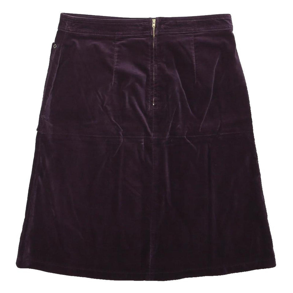 PER UNA Womens Purple Mini Velvet Skirt UK 14 Pocket Detail Zip Closure