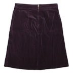 PER UNA Womens Purple Mini Velvet Skirt UK 14 Pocket Detail Zip Closure