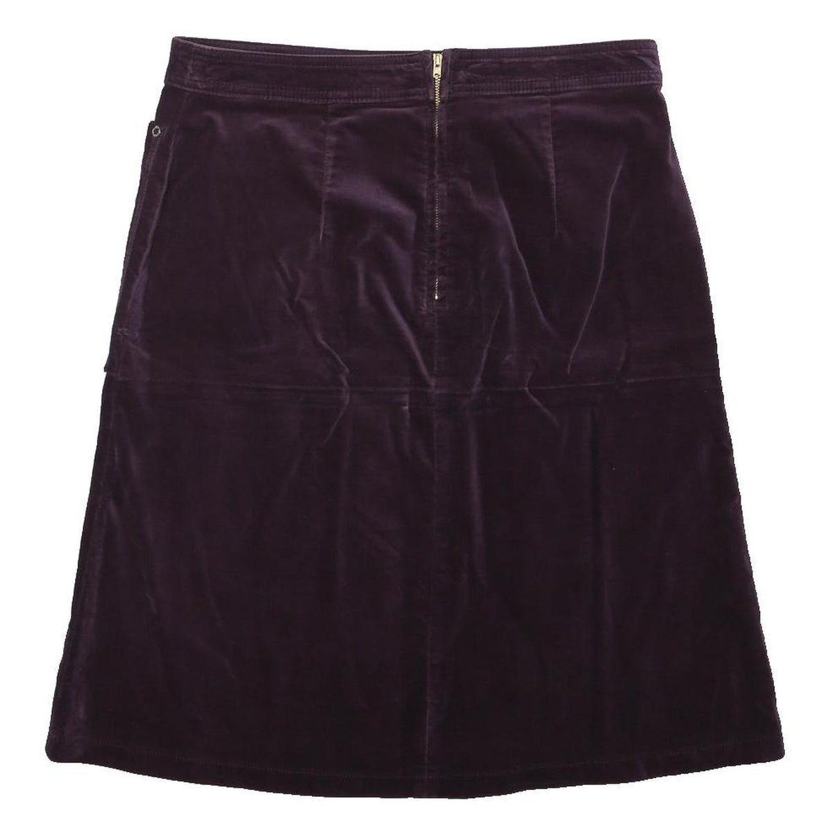 PER UNA Womens Purple Mini Velvet Skirt UK 14 Pocket Detail Zip Closure