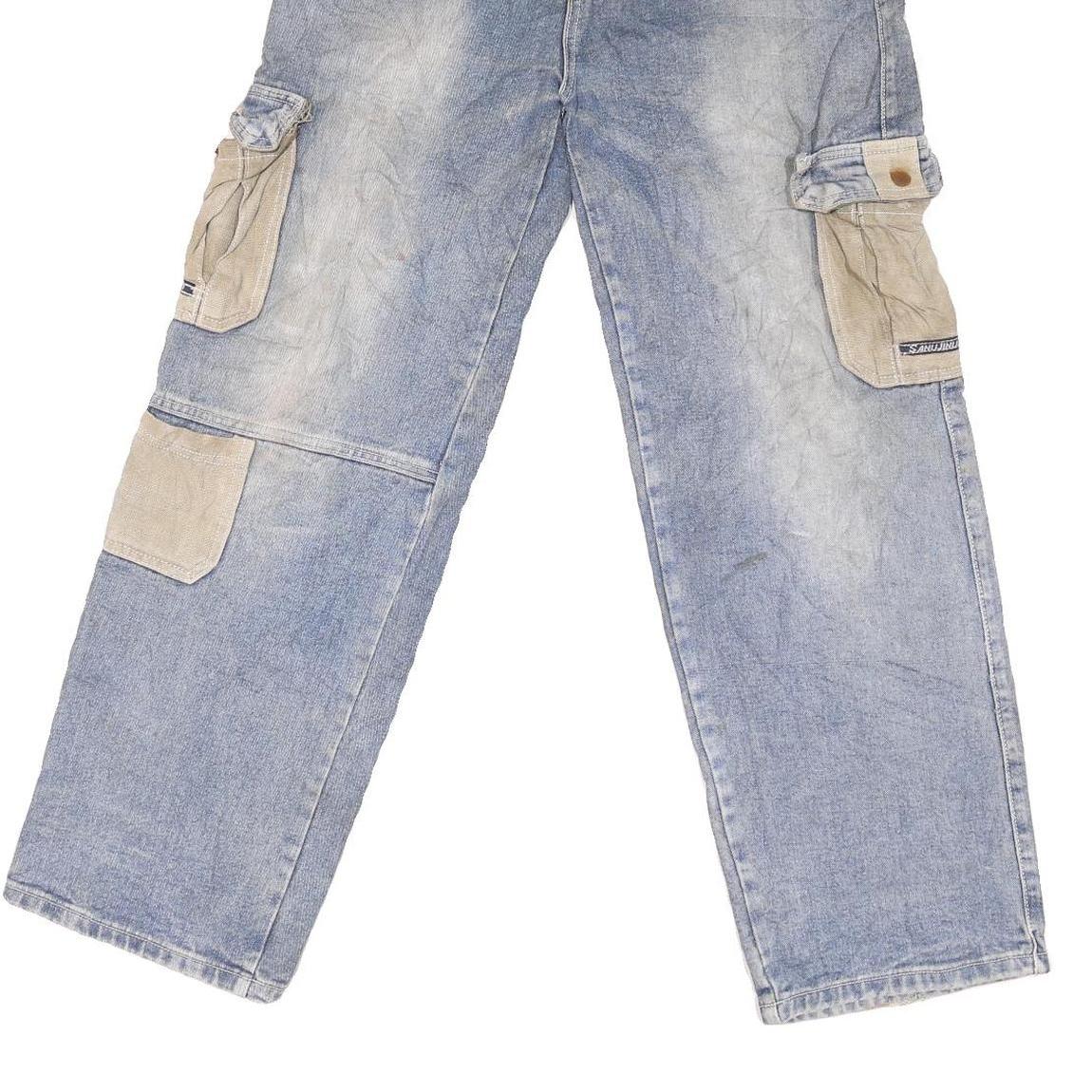 JDX Mens Regular Fit Denim Blue Cargo Style Jeans W32 L29 Cotton Blend Zip